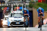 2023 UEC Road European Championships - Drenthe - Junior Mixed Team Relay - Emmen - Emmen 38, km - 21/09/2023 - Andrea Bessega - Andrea Montagner - Luca Giami (ITA) - photo Luca Bettini/SprintCyclingAgency?2023